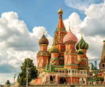 St Basil`s Cathedral on the Red Square in Moscow, Russia.